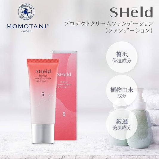 SHeld 全植物性防護霜粉底 Protect Cream Foundation 三種顏色的珍珠 30g 銀座限定桃谷順天館 SPF45,PA+++