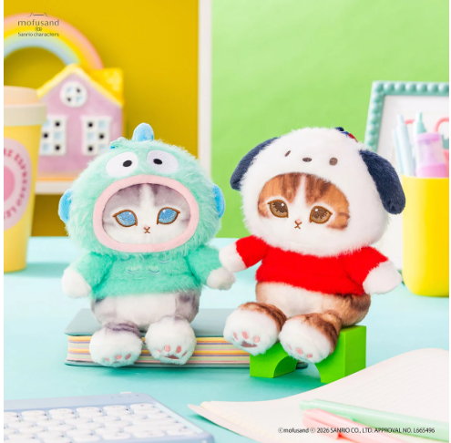 mofusand x 水怪醜魚 PC狗 Sanio 軟萌毛絨吊飾  5月上旬到貨