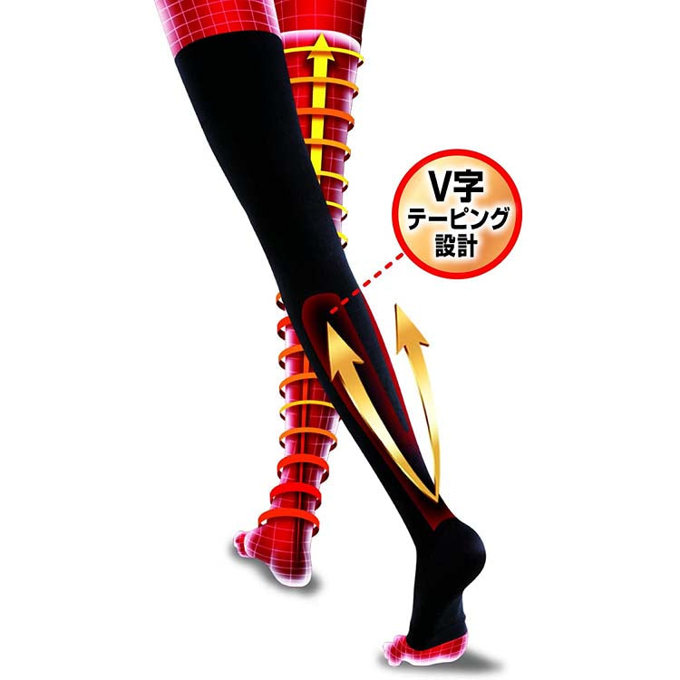 SLIMWALK EX 加強版 日本製醫療級保健壓力襪 (短筒，密趾，黑色) 醫用淋巴及膝襪 適合外出 黑色 M-L 尺寸 1 雙（通用醫療裝備）“衛生用品” *消委會測試表現最佳醫療保健壓力襪*